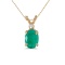 Certified 14k Yellow Gold Oval Emerald And Diamond Pendant