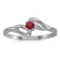 Certified 14k White Gold Round Garnet Ring