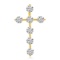 Certified 14K Yellow Gold Diamond Cross Pendant