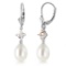 9 Carat 14K Solid White Gold Uniqueness White Topaz pearl Earrings