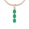 2.25 Ctw Emerald Style Prong Set 14K Rose Gold Victorian Pendant