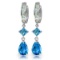 5.62 Carat 14K Solid White Gold Glint In Your Eyes Blue Topaz Earrings