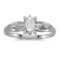 Certified 14k White Gold Oval White Topaz And Diamond Ring