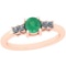 1.62 Ctw Emerald And Diamond I2/I3 14K Rose Gold Vintage Style Ring