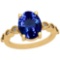 4.34 Ctw VS/SI1 Tanzanite And Diamond Platinum 14K Yellow Gold Plated Vintage Style Ring