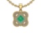0.41 Ctw VS/SI1 Emerald And Diamond 14K Rose Gold