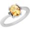 1.32 Ctw Citrine And Diamond I2/I3 14K White Gold Ring