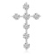 Certified 14K White Gold Diamond Cross Pendant