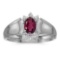 Certified 14k White Gold Oval Rhodolite Garnet And Diamond Ring