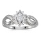 Certified 14k White Gold Marquise White Topaz And Diamond Ring 0.29 CTW