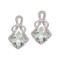 Certified 14K White Gold Green Amethyst and Diamond Earrings