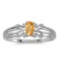 Certified 14k White Gold Oval Citrine Ring