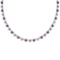 4.11 Ctw I1/I2 Amethyst And Diamond 10K White Gold Necklace