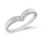 Certified 10K White Gold Diamond Chevron Ring