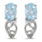 Certified 14k White Gold Oval Aquamarine And Diamond Earrings