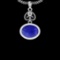 5.43 Ctw I2/I3 Tanzanite And Diamond Bezel Set 10K White Gold Victorian Style Pendant