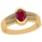 0.62 Ctw Ruby And Diamond I2/I3 14K Yellow Gold Vintage Style Ring