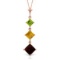 2.4 Carat 14K Solid Rose Gold Necklace Peridot, Citrine Garnet