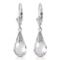 6 Carat 14K Solid White Gold Revisions White Topaz Earrings