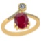 3.45 Ctw Ruby And Diamond I2/I3 10k Yellow Gold Vintage Style Ring