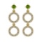 1.04 Ctw VS/SI1 Peridot And Diamond 10K White Gold Dangling Earrings