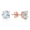 3.1 Carat 14K Solid Rose Gold Anna Aquamarine Stud Earrings