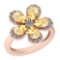 2.80 Ctw Citrine And Diamond I2/I3 14K Rose Gold Vintage Style Ring