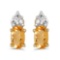 Certified 14k Yellow Gold Oval Citrine Earrings