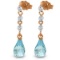 14K Solid Rose Gold Earrings withDiamonds & Blue Topaz