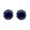 Certified 5 mm Natural Round Sapphire Stud Earrings Set in 14k White Gold 1.06 CTW