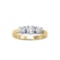 Certified 14k Yellow Gold 1 CTW 3 Stone Diamond Ring 1 CTW
