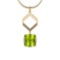 3.12 Ctw Peridot And Diamond I2/I3 10k White Gold Vintage Style Pendant