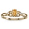 Certified 10k Yellow Gold Oval Citrine And Diamond Ring