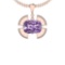 Certified 24.27 Ctw I2/I3 Amethyst And Diamond 14K Rose Gold Pendant