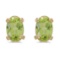 Certified 14k Yellow Gold Oval Peridot Earrings