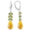 11.2 Carat 14K Solid White Gold Priorities Peridot Citrine Earrings