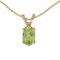 Certified 14k Yellow Gold Oval Peridot Pendant