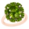 9.25 Ctw Peridot 10K Rose Gold Vintage Style Ring