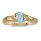 Certified 14k Yellow Gold Oval Aquamarine And Diamond Ring 0.31 CTW