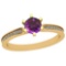 0.55 Ctw Amethyst And Diamond I2/I3 14K Yellow Gold Vintage Style Ring