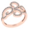 0.47 Ctw I1/I2 Diamond 14K Rose Gold Cluster Anniversary Ring
