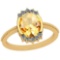 2.64 Ctw Citrine And Diamond I2/I3 10K Yellow Gold Vintage Style Ring