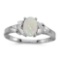 Certified 10k White Gold Oval Opal And Diamond Ring