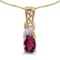 Certified 14k Yellow Gold Oval Rhodolite Garnet And Diamond Pendant