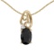 Certified 14k Yellow Gold Oval Onyx And Diamond Pendant