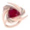 4.53 Ctw Ruby And Diamond SI2/I1 14K Rose Gold Vintage Style Ring