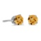 Certified 4 mm Round Citrine Stud Earrings in 14k White Gold