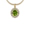 2.69 Ctw Peridot And Diamond I2/I3 10K Yellow Gold Vintage Style Pendant