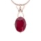 4.06 Ctw Ruby And Diamond SI2/I1 14K Rose Gold Pendant