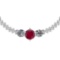 3.20 Ctw VS/SI1 Ruby And Diamond 14K White Gold Vintage Style Pendant